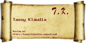 Tassy Klaudia névjegykártya
