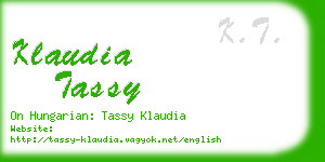 klaudia tassy business card